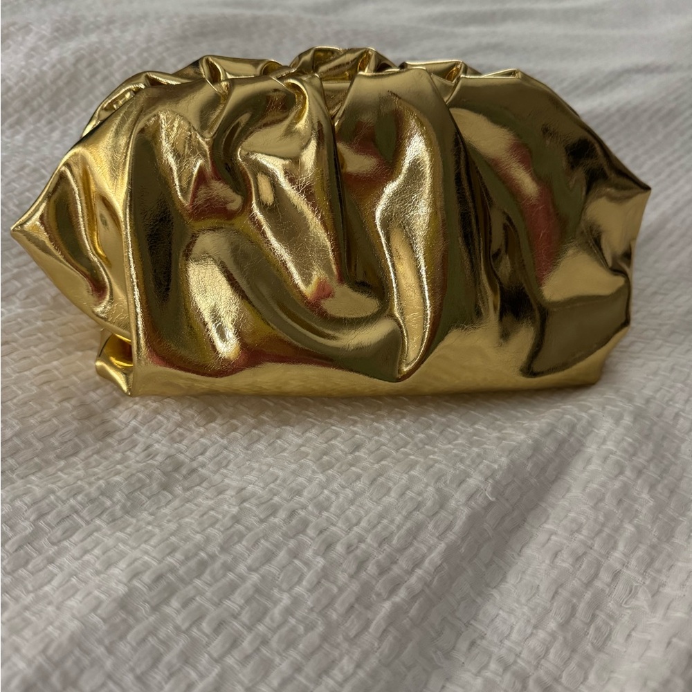 Gold Metallic Clutch